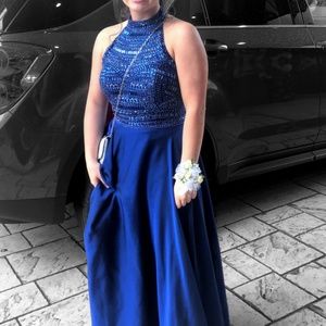 Sherri Hill Size 12 Blue Prom Dress